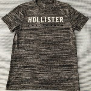 Medium Grey and White Hollister California Shirt